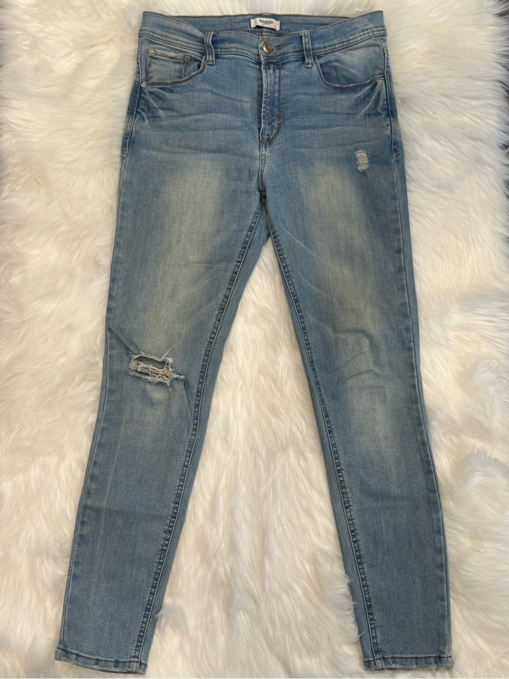 Kensie Mid-Rise Distressed Skinny Stretch Jeans Size 6/28